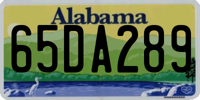 AL license plate 65DA289