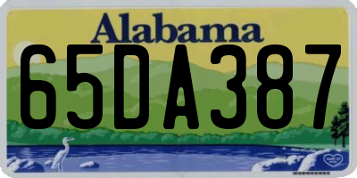 AL license plate 65DA387