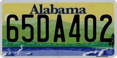 AL license plate 65DA402