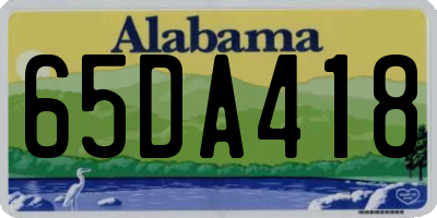 AL license plate 65DA418