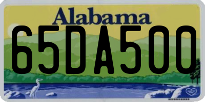 AL license plate 65DA500
