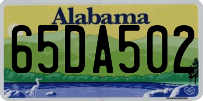 AL license plate 65DA502