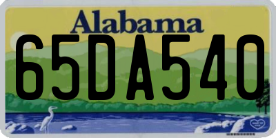 AL license plate 65DA540