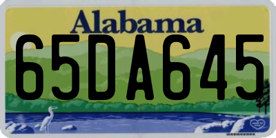 AL license plate 65DA645
