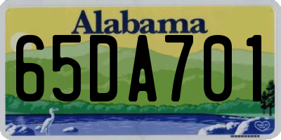 AL license plate 65DA701