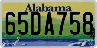 AL license plate 65DA758