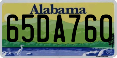 AL license plate 65DA760