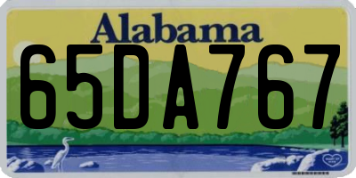 AL license plate 65DA767