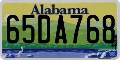 AL license plate 65DA768