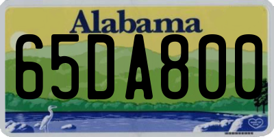 AL license plate 65DA800