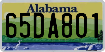 AL license plate 65DA801