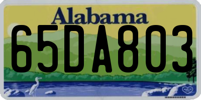 AL license plate 65DA803