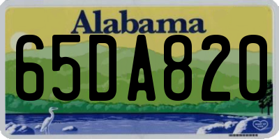 AL license plate 65DA820