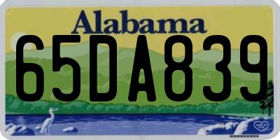 AL license plate 65DA839