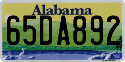 AL license plate 65DA892