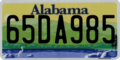 AL license plate 65DA985