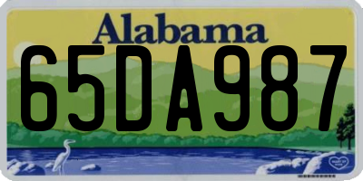 AL license plate 65DA987