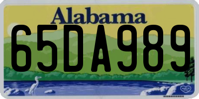 AL license plate 65DA989