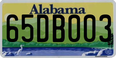AL license plate 65DB003