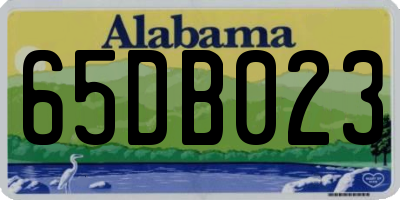 AL license plate 65DB023