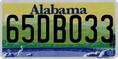 AL license plate 65DB033