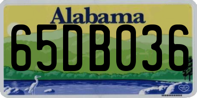 AL license plate 65DB036