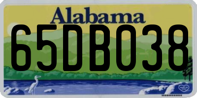 AL license plate 65DB038