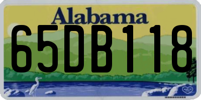 AL license plate 65DB118