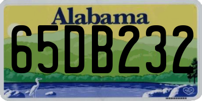 AL license plate 65DB232