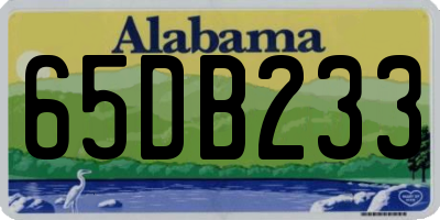 AL license plate 65DB233