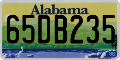 AL license plate 65DB235