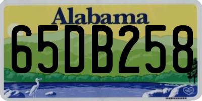 AL license plate 65DB258