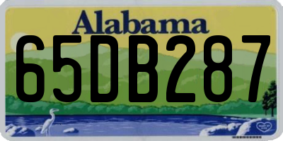 AL license plate 65DB287