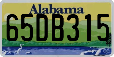 AL license plate 65DB315