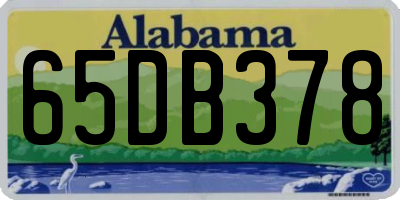 AL license plate 65DB378