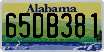 AL license plate 65DB381