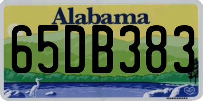 AL license plate 65DB383
