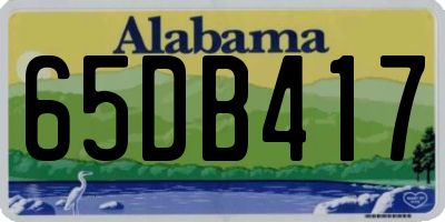 AL license plate 65DB417