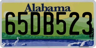 AL license plate 65DB523