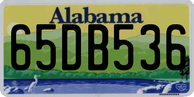 AL license plate 65DB536