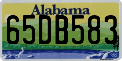 AL license plate 65DB583