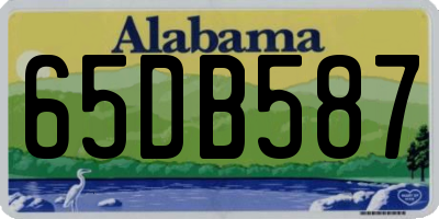 AL license plate 65DB587