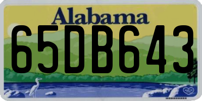 AL license plate 65DB643