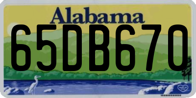 AL license plate 65DB670