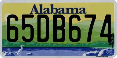AL license plate 65DB674