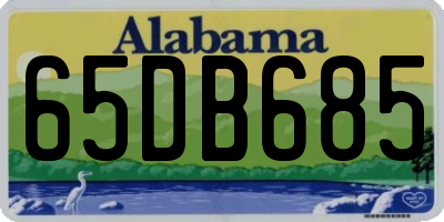 AL license plate 65DB685