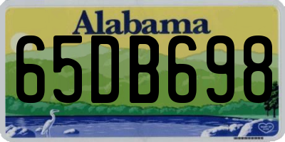 AL license plate 65DB698