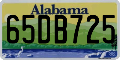 AL license plate 65DB725