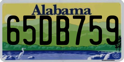 AL license plate 65DB759