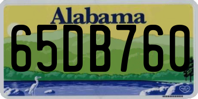 AL license plate 65DB760
